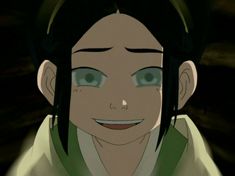 Toph from avatar: the last airbender in a rainy night