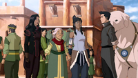 Yin with Asami, Korra, and Mako