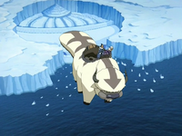 Sokka and Yue on Appa