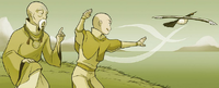 Aang and Gyatso kiting