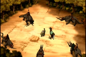 De Ruige Rhino's omcirkelen Iroh en Zuko.