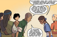 Katara and the pirates parting ways