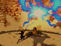 Aang wrecks the drill