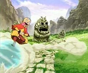 Aang mempraktekkan jurus Skuter Udara.