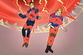 Brian Braddock (Earth-TRN562) and Brian Falsworth (Earth-TRN562) from Marvel Avengers Academy 001