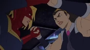 Zarda and Captain Marvel fighting against each other