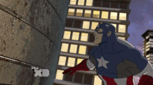 Captain America overturns a huge water tank
