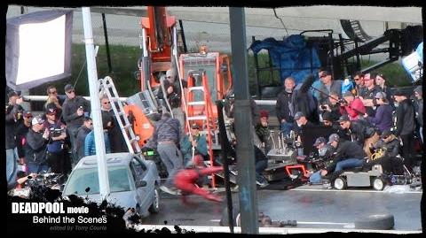 DEADPOOL MOVIE Behind the Scenes Deadpool Smashes into Car!-0