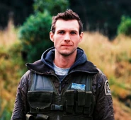 Бенджамин Ригби на съёмках в Новой Зеландии