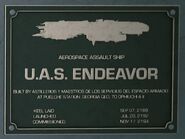 UAS Endeavor plaque