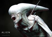 Concept art of the Neomorph by Colin Shulver.