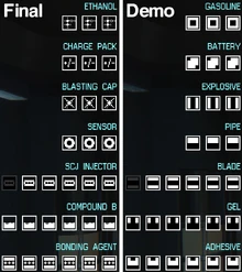 A comparison of the item icon and name changes.
