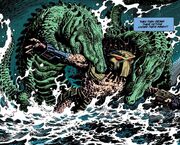 The Forest Devil attacked by crocodiles.