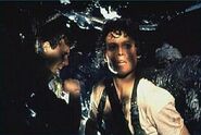 Burke in a deleted scene for Aliens, with Ripley giving him a grenade to mercy kill himself.