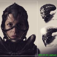 Ripley in a Xenomorph helmet