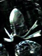 An Engineer helmet in Aliens vs. Predator: Requiem.