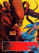 Brett being attacked by the Drone in the Alien comic.