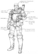 Concept art of Harrison during the game's pre-production stage.