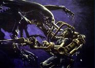 Cameron-penned concept art showing Ripley fighting the Queen.