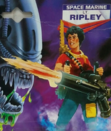 The Kenner figure package art of Lieutenant Ripley.