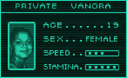 Private Vanora. Age: 19. Sex: Female. Speed: 3. Stamina: 5.