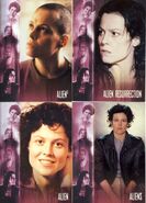 The Inkworks Alien Legacy Evolution of Ripley "Chase Set" showing Ripley as she appears in Alien, Aliens, Alien3 and Alien Resurrection.