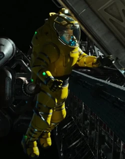 An ECO2 All&ndash;World Systems Survival Suit worn by Tennessee Faris