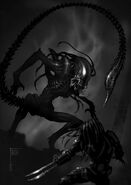 Concept art of the Predalien by Farzad Varahramyan.