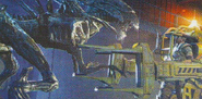 Early screenshot of the Second Acheron Queen fighting a Marine in a Power Loader.