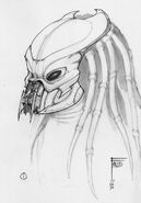 Concept art of a Bio-helmet from Aliens vs. Predator: Requiem.