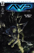 Cover to Alien vs. Predator: Life and Death issue 1 by David Palumbo.