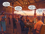 Artemis ( center right) serving in Dr. Bunting's feast.