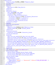 A section of code from "ALIEN_PLAYER.BML", the behaviour settings file for the player controlled Xenomorph.