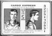 Likowski's Cargo Express ID badge.
