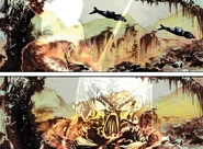 Cracked Tusk in cloak observing the Marine dropships.