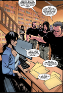 On Jaya Soames island home, Artemis stands present during a debreifing.