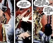 Lambert punching Ripley in the comic.