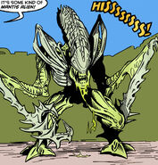 The Mantis Alien as it appears on the Kenner comics.