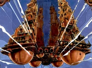 A Tesotek 2100-B refinery being towed by the Nostromo as seen in the comic adaptation Alien: The Illustrated Story.