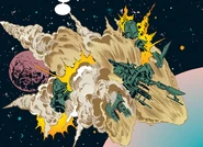 The Melville destroyed colliding with the atmosphere.