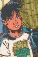 Billy, who witnessed a Predator attack, wearing a Ninja Turtles shirt in Predator: Big Game.