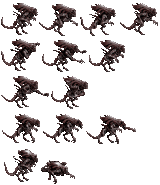 Queen sprites from the 1993 video game Alien vs Predator.