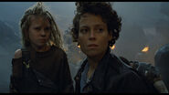 Ripley and Newt after their first escape from the atmospheric processor.