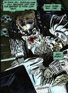 The Slasher watches Commissioner Gordon's broadcast.
