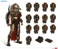 Concept art of Lord, his bio-helmet and Wrist Computer.