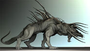 Concept art of a Hell-Hound.