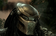 Close-up of Dark's Bio-helmet, similar in design to the Jungle Hunter's.