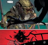 Hook faces off against the Xenomorph.