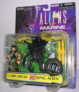 Kenner figures of Hicks and the Alien King.