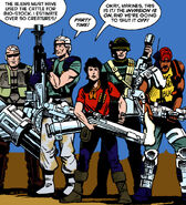 The Space Marines ready up.